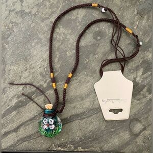 Handblown Glass Flower Pendant Necklace ~ cremation urn , perfume bottle